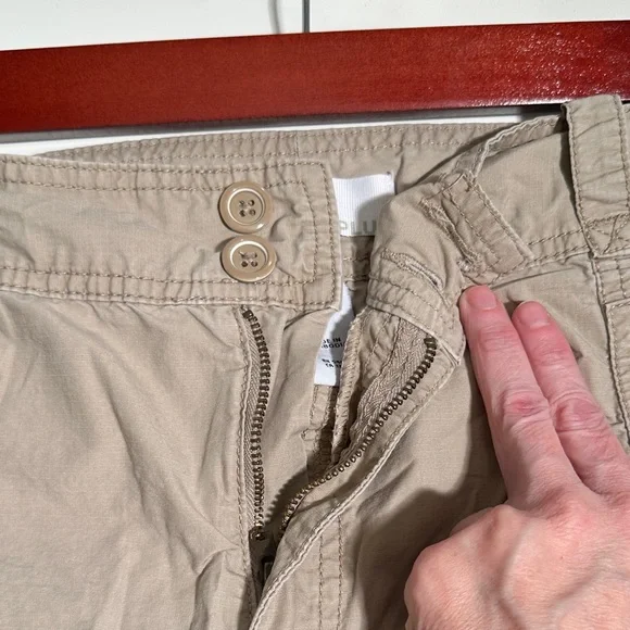 Light Taupe Cargo Capris with Drawstring Hem - Picture 11 of 11